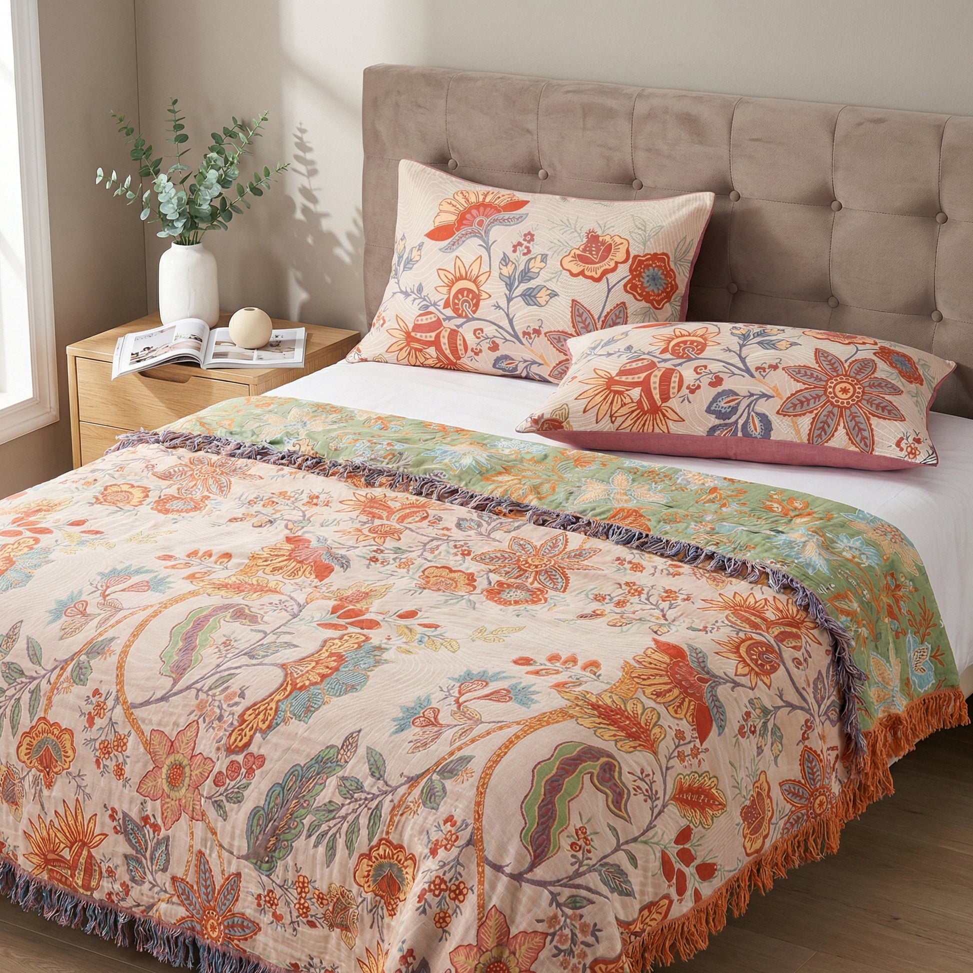 Fundas de Almohada Boho Floral Rústicas | Juego de 2 piezas