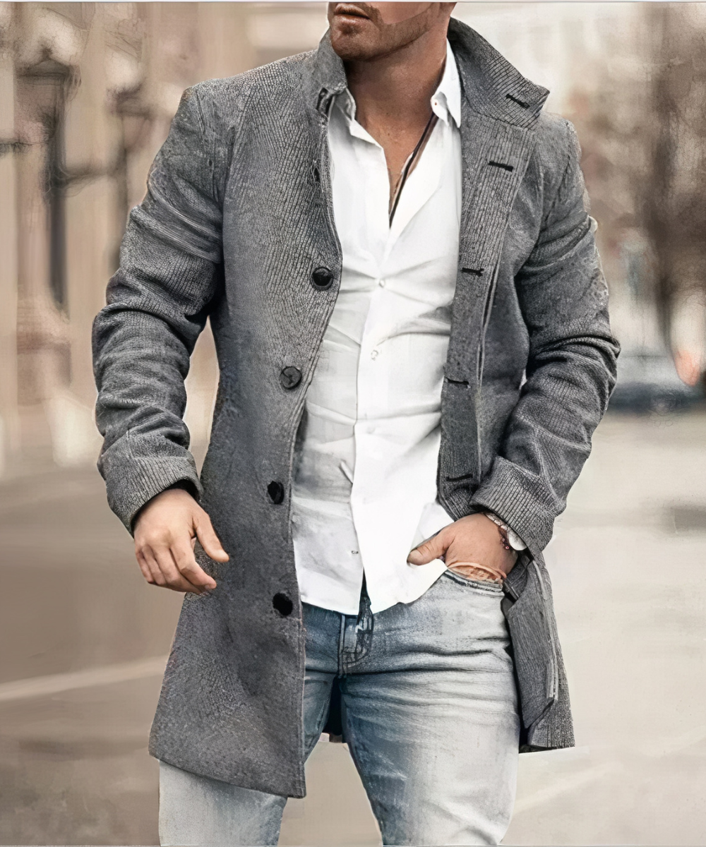 Gabardina con botones para hombre