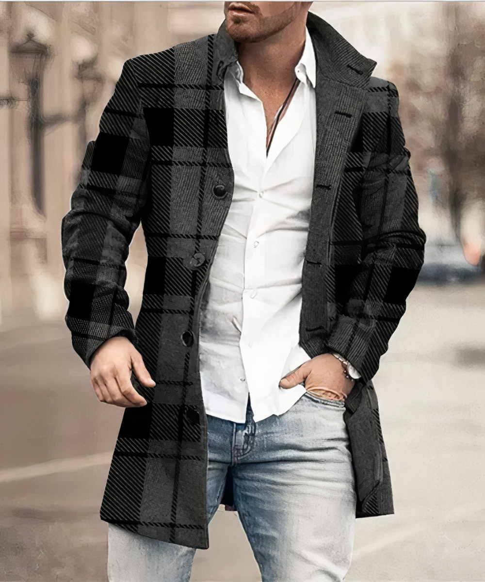 Gabardina con botones para hombre