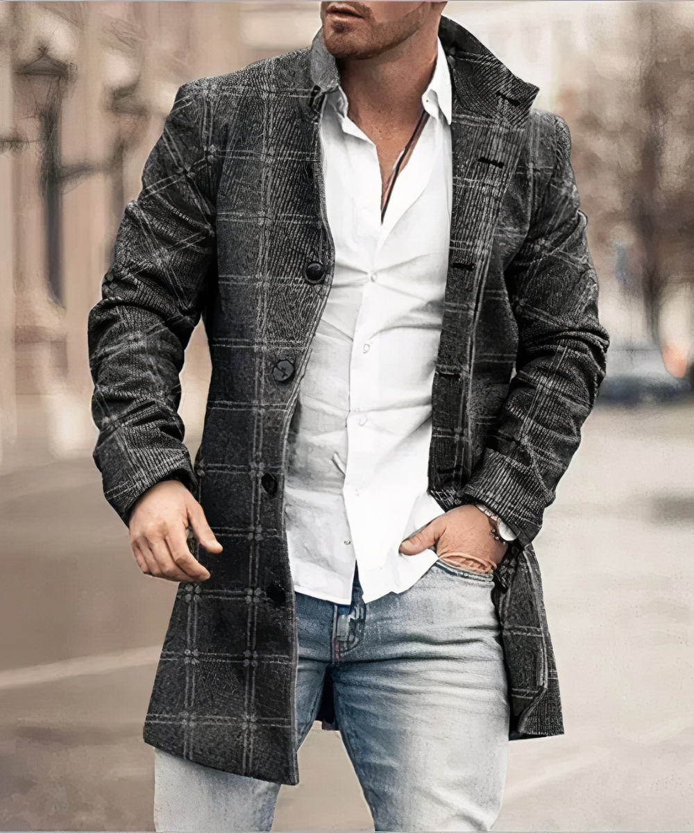 Gabardina con botones para hombre