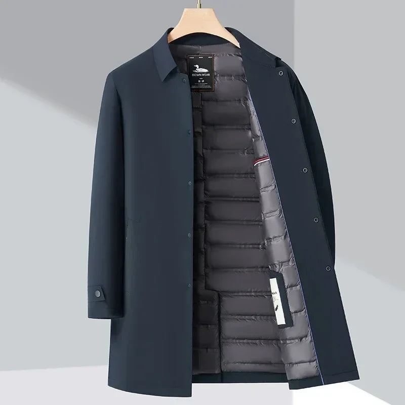 Gabardina de plumas para hombre – Atemporal y cálida para uso diario