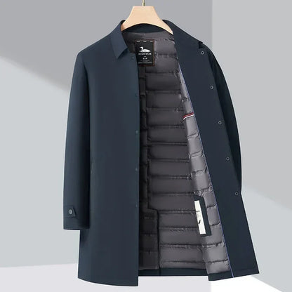 Gabardina de plumas para hombre – Atemporal y cálida para uso diario