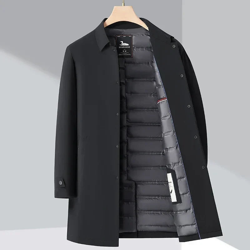 Gabardina de plumas para hombre – Atemporal y cálida para uso diario