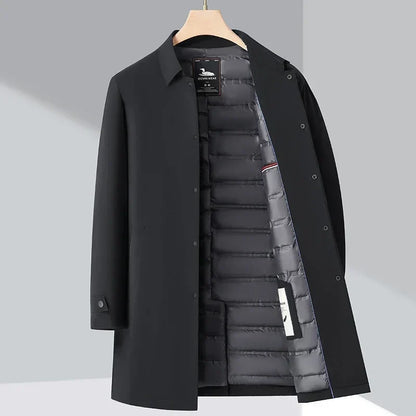Gabardina de plumas para hombre – Atemporal y cálida para uso diario