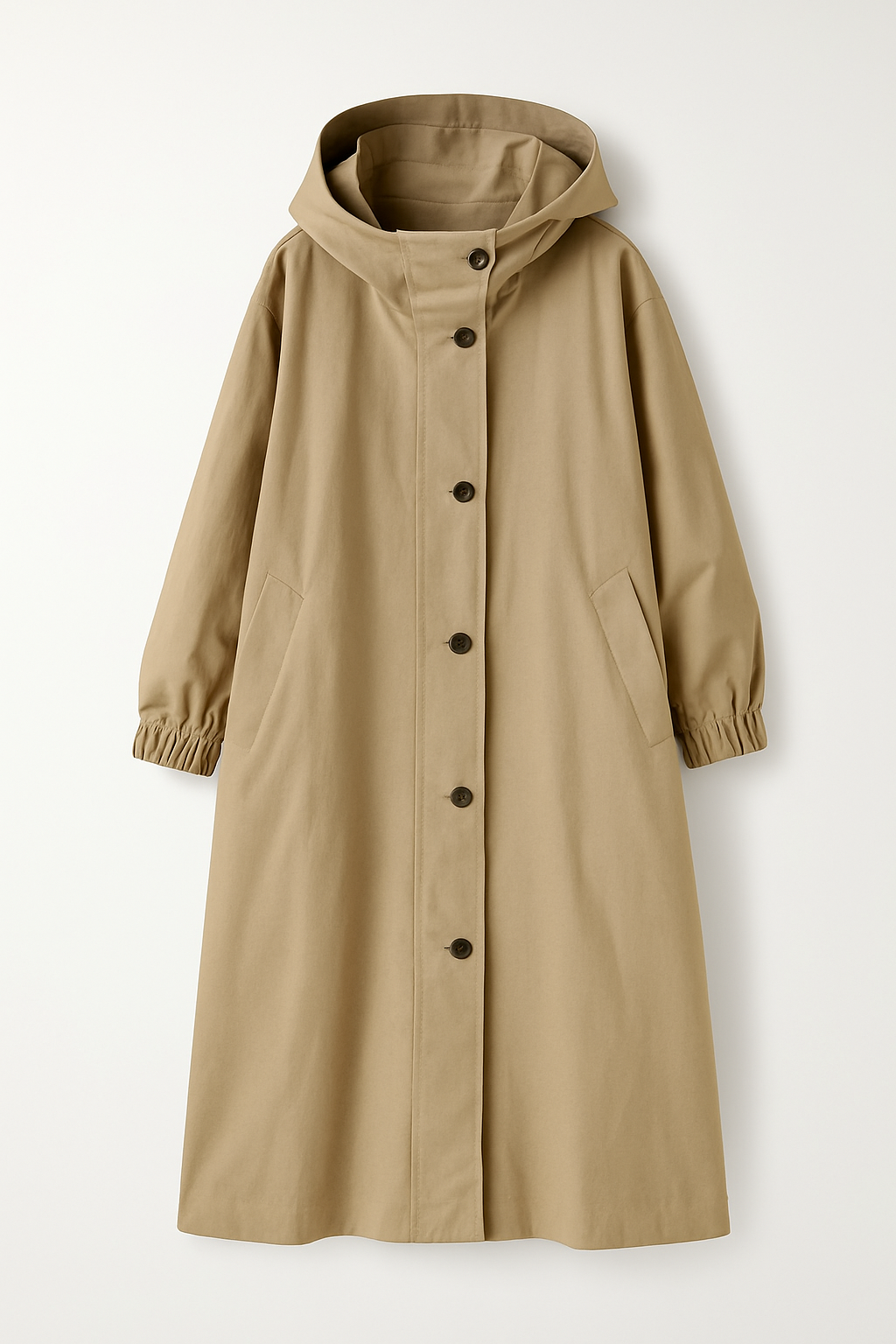 Gabardina larga con capucha para mujer – Edición de otoño