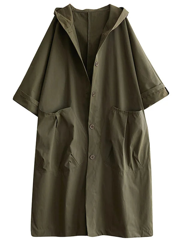 Gabardina para mujer – Chaqueta larga con capucha y corte elegante para la lluvia