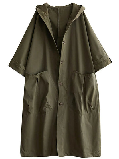 Gabardina para mujer – Chaqueta larga con capucha y corte elegante para la lluvia