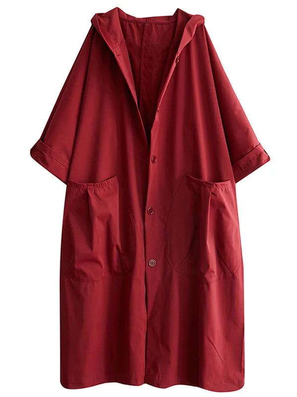 Gabardina para mujer – Chaqueta larga con capucha y corte elegante para la lluvia