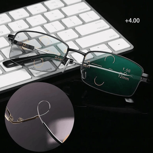 Gafas de Lectura Progresivas de Titanio para Distancia y Visión Cercana de Doble Uso
