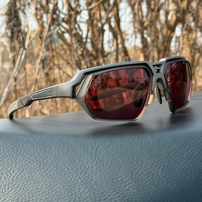 Gafas de sol deportivas fotocromáticas y polarizadas con lentes para visión nocturna y montura táctica envolvente