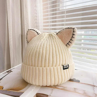 Gorro de Invierno Tejido con Orejas de Gato - PurrWarm