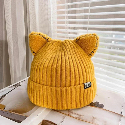Gorro de Invierno Tejido con Orejas de Gato - PurrWarm