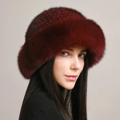 Gorro de Visón Novaine para Calidez Invernal y Estilo Atemporal