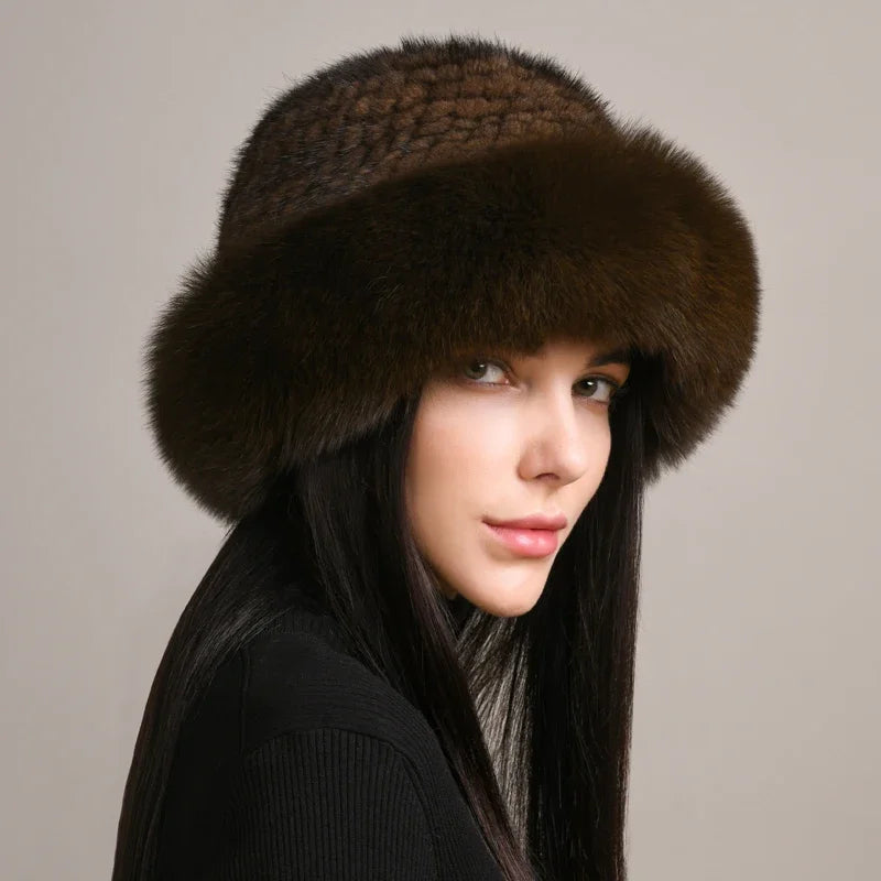 Gorro de Visón Novaine para Calidez Invernal y Estilo Atemporal