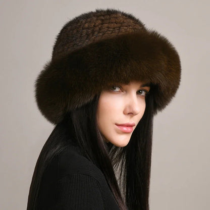 Gorro de Visón Novaine para Calidez Invernal y Estilo Atemporal