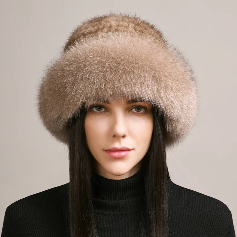 Gorro de Visón Novaine para Calidez Invernal y Estilo Atemporal