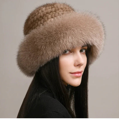 Gorro de Visón Novaine para Calidez Invernal y Estilo Atemporal