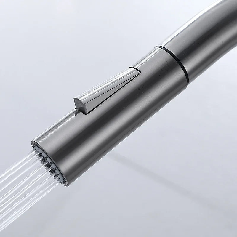 Grifo de cocina extraíble táctil – Grifo monomando con sensor sin contacto y manguera flexible de latón moderno