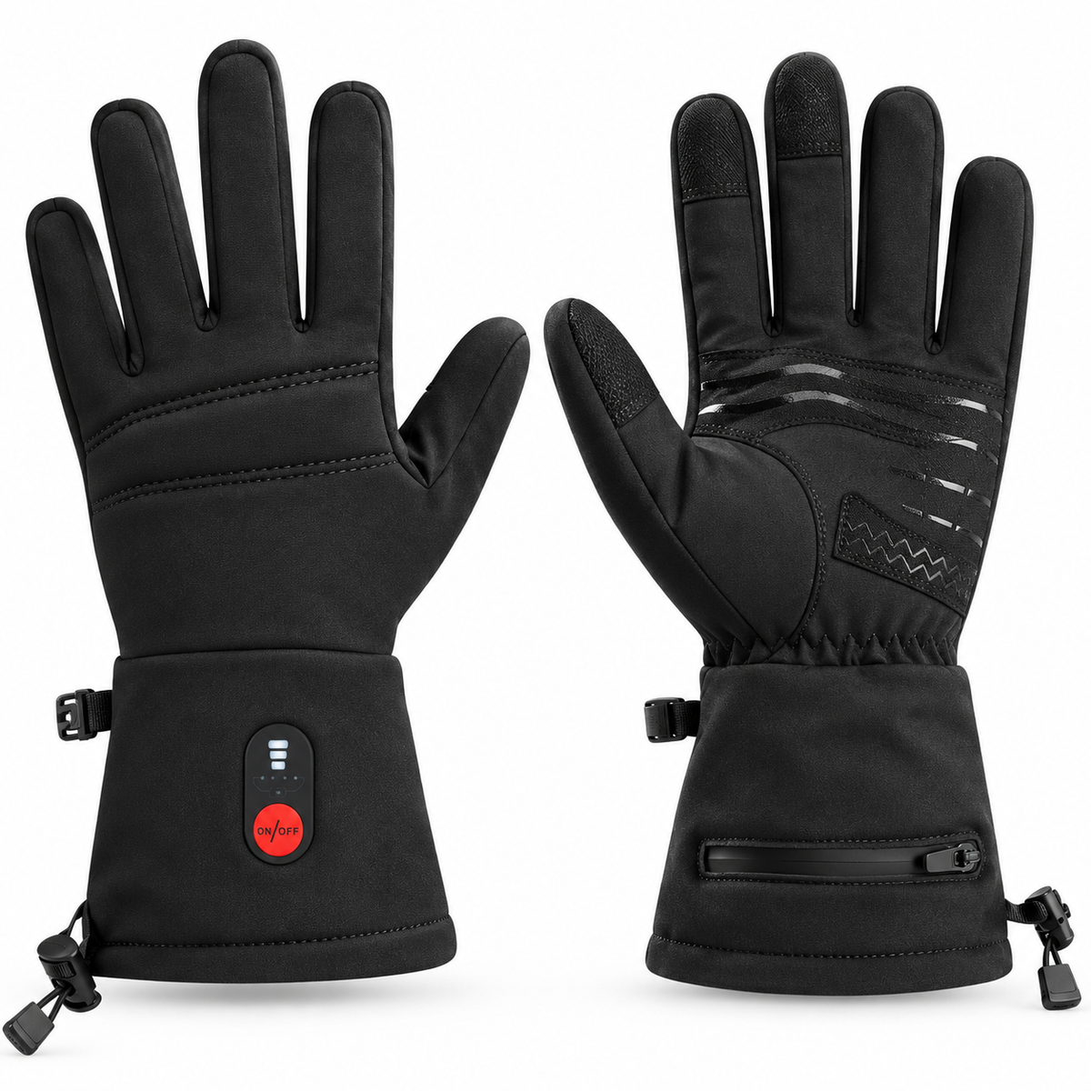 Guantes de invierno calefactables con calefacción USB, táctiles y cortavientos, para bicicleta y trabajo