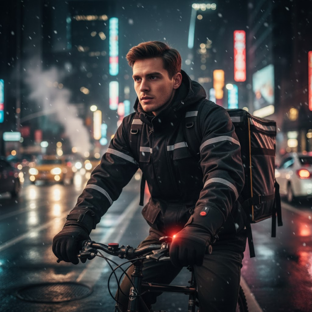 Guantes de invierno calefactables con calefacción USB, táctiles y cortavientos, para bicicleta y trabajo