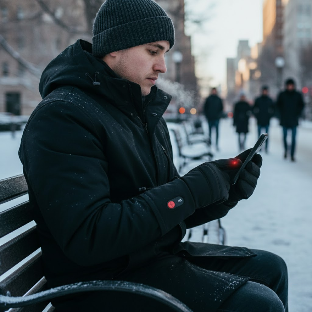 Guantes de invierno calefactables con calefacción USB, táctiles y cortavientos, para bicicleta y trabajo