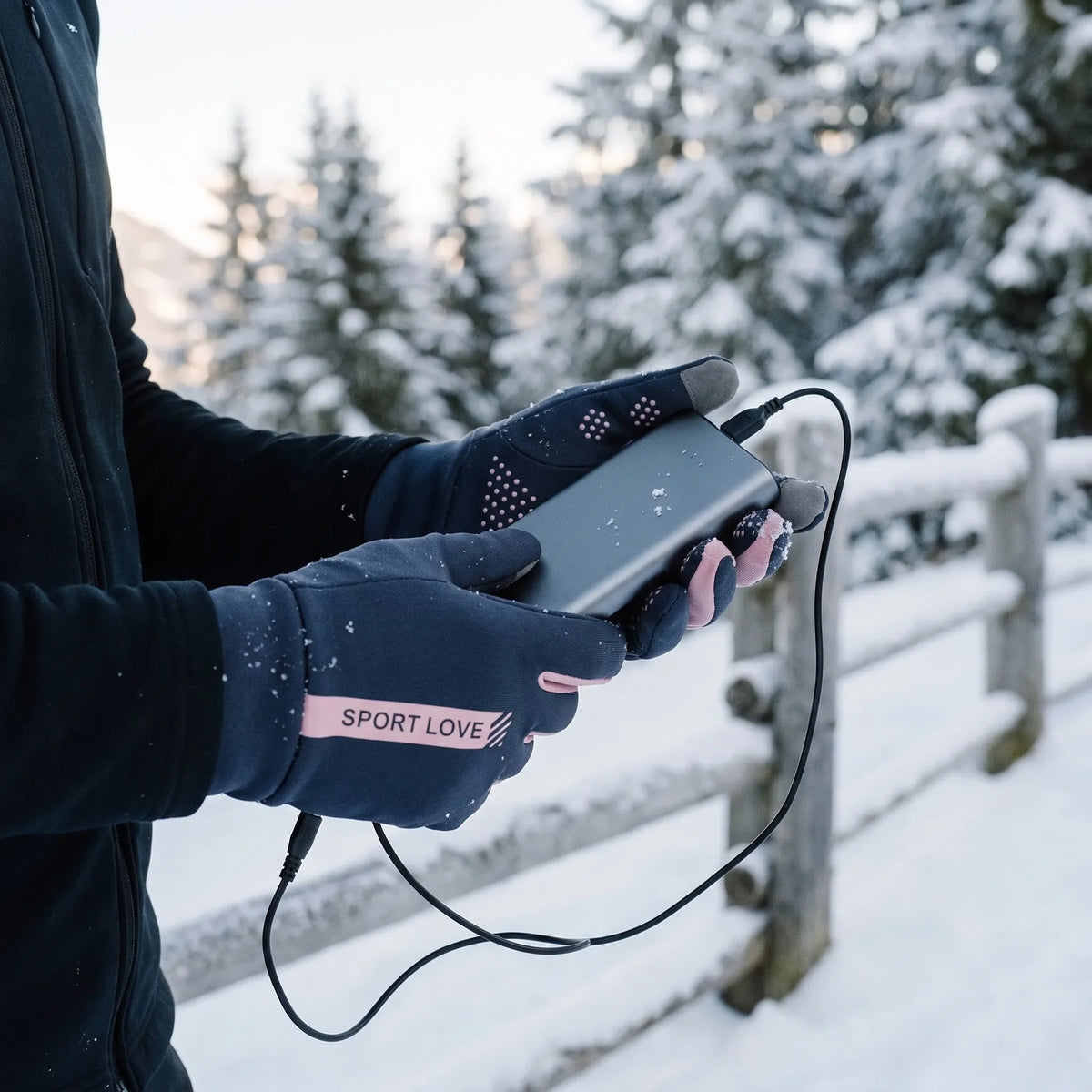 Guantes de invierno calefactables y recargables