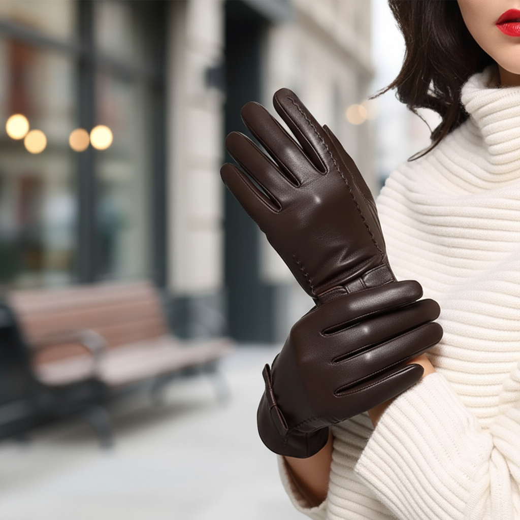 Guantes de piel vegana