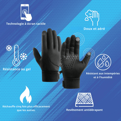 Guantes Térmicos Calentados – Invierno, Pantalla Táctil, Antideslizantes, Impermeables y Transpirables