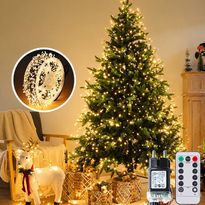 Guirnalda de luces LED tipo racimo para árbol de Navidad con cable verde y mando a distancia