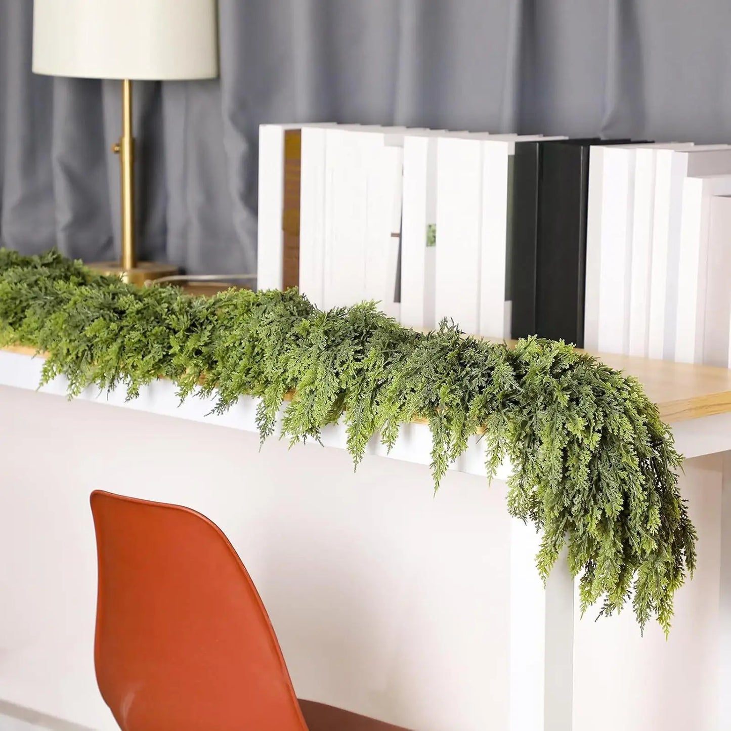 Guirnalda de Navidad Ramas de Ciprés Verdes Patrón de Invierno