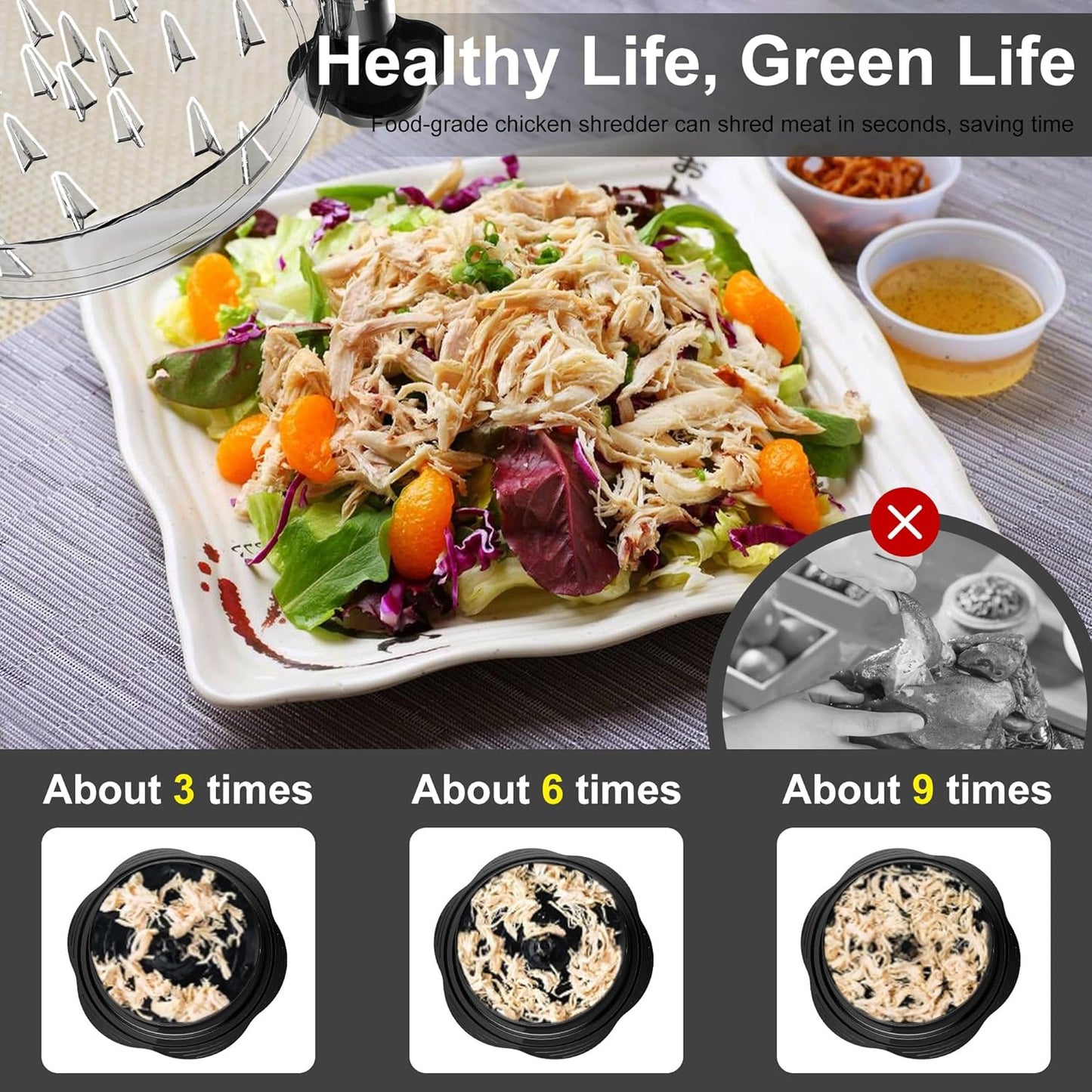 Herramienta Ergonomica para Desmenuzar Pollo - ErgoShredder