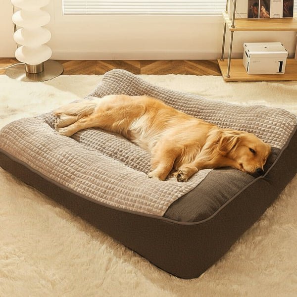 HUGBED – Cama para perros grande resistente a rasguños con soporte ortopédico para la columna