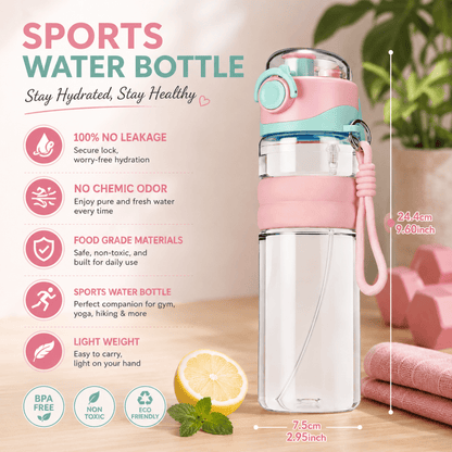 HYDRACOOL – Botella de agua a prueba de fugas con spray de niebla para aventuras al aire libre