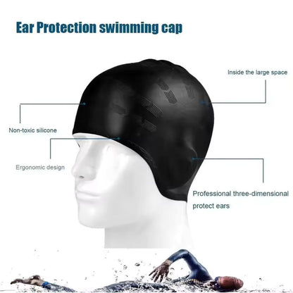 HydroFit – Gorro de Natación de Silicona con Protección para los Oídos