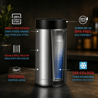 ICEKEEP – Soporte de Lata de Acero Inoxidable para Enfriar Bebidas Perfectamente en Movimiento