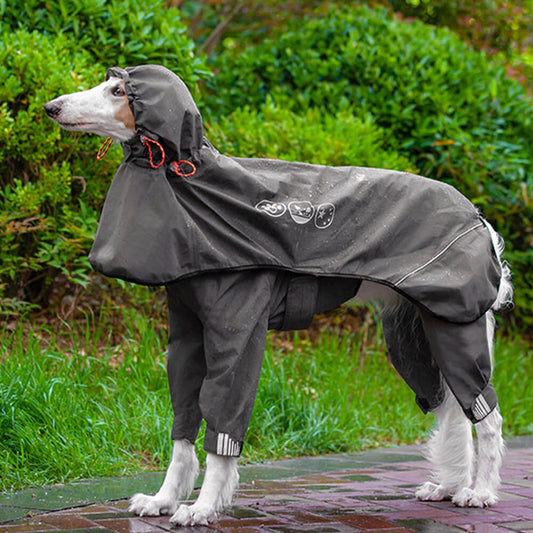 Impermeable para Perros con Cuatro Patas y Capucha Reflectante