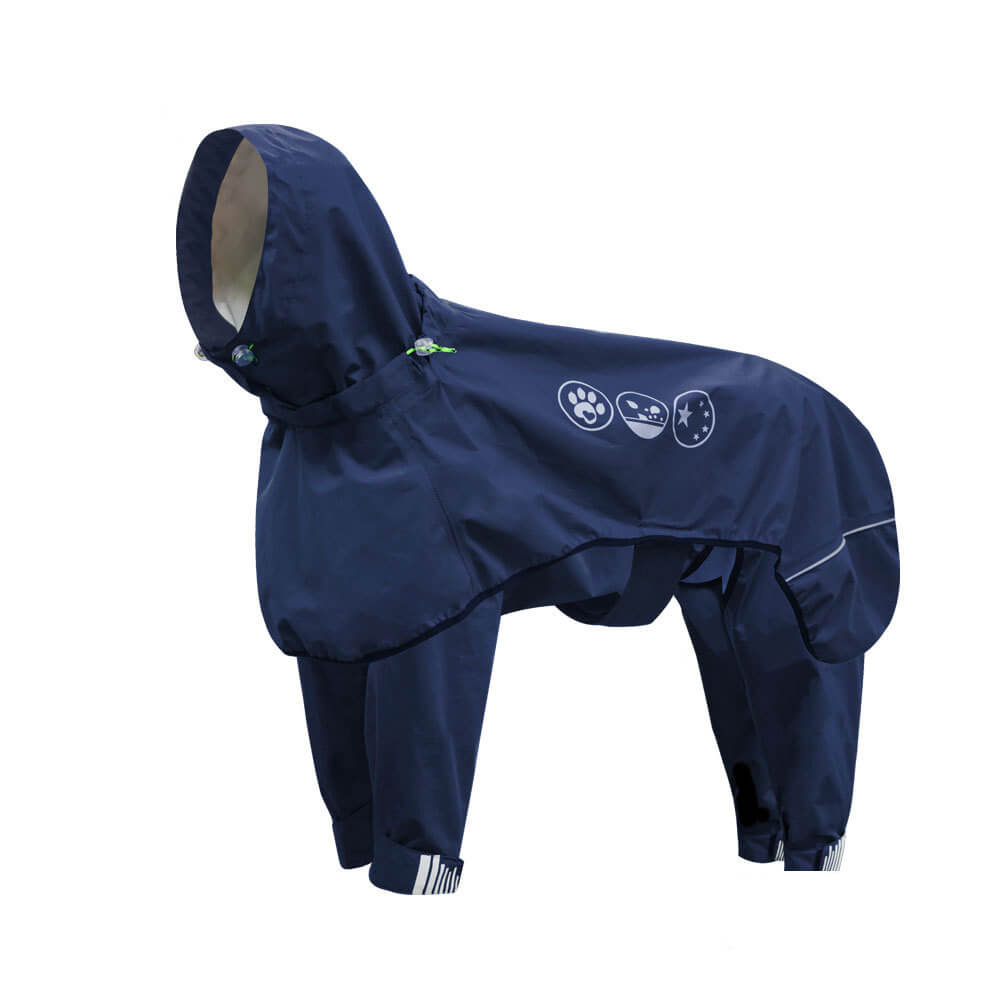 Impermeable para Perros con Cuatro Patas y Capucha Reflectante