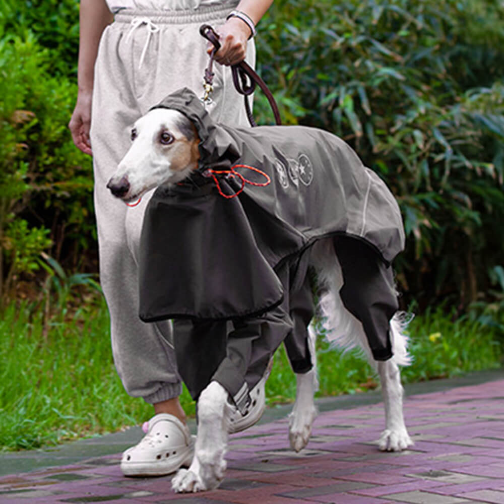 Impermeable para Perros con Cuatro Patas y Capucha Reflectante
