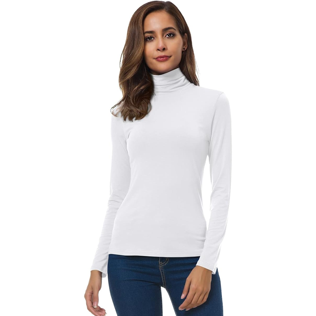 Jersey de cuello alto ajustado para mujer
