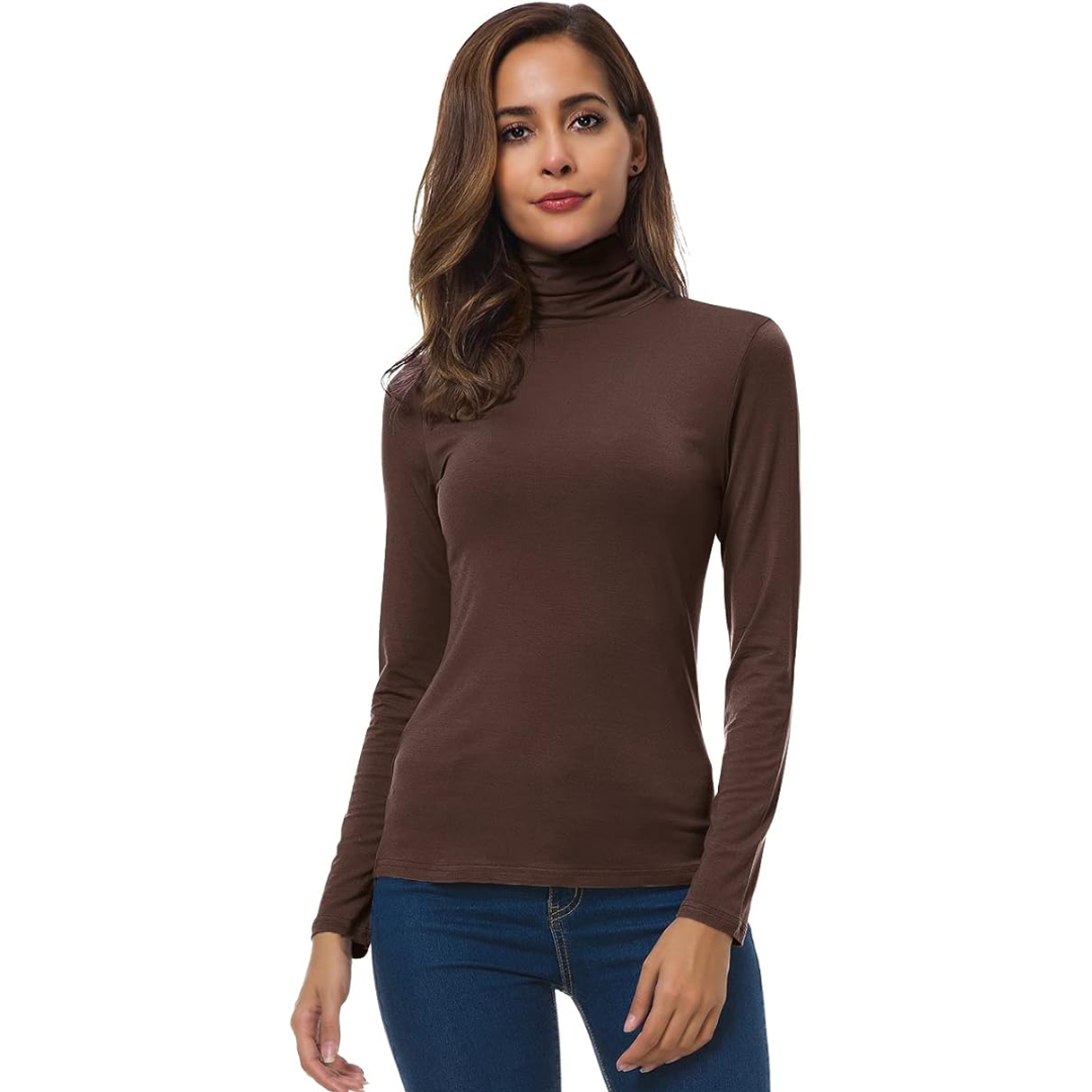 Jersey de cuello alto ajustado para mujer