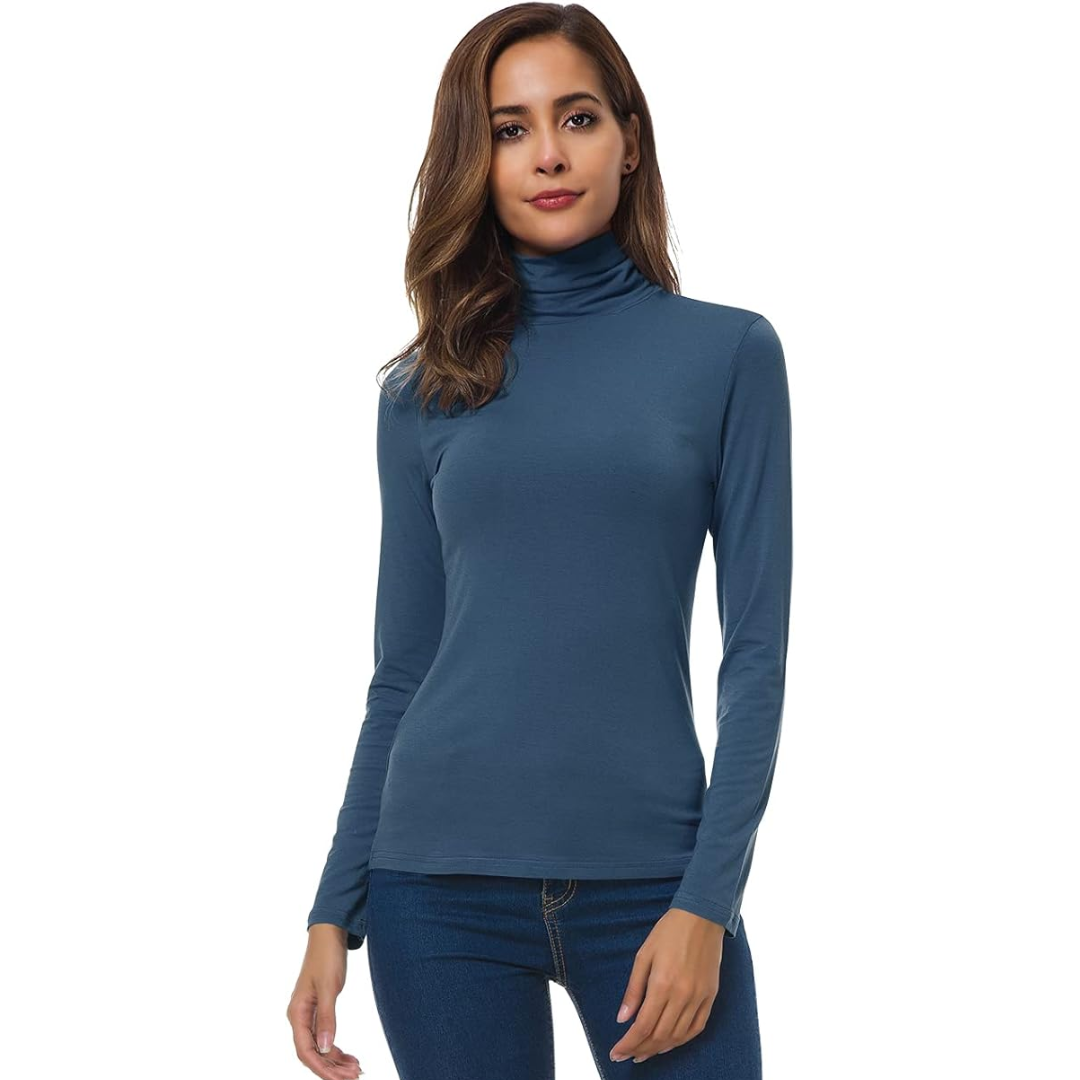 Jersey de cuello alto ajustado para mujer