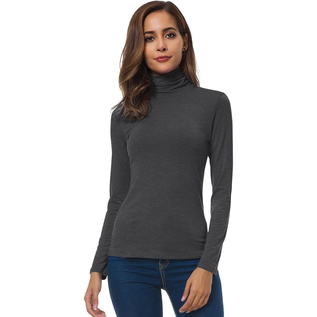 Jersey de cuello alto ajustado para mujer