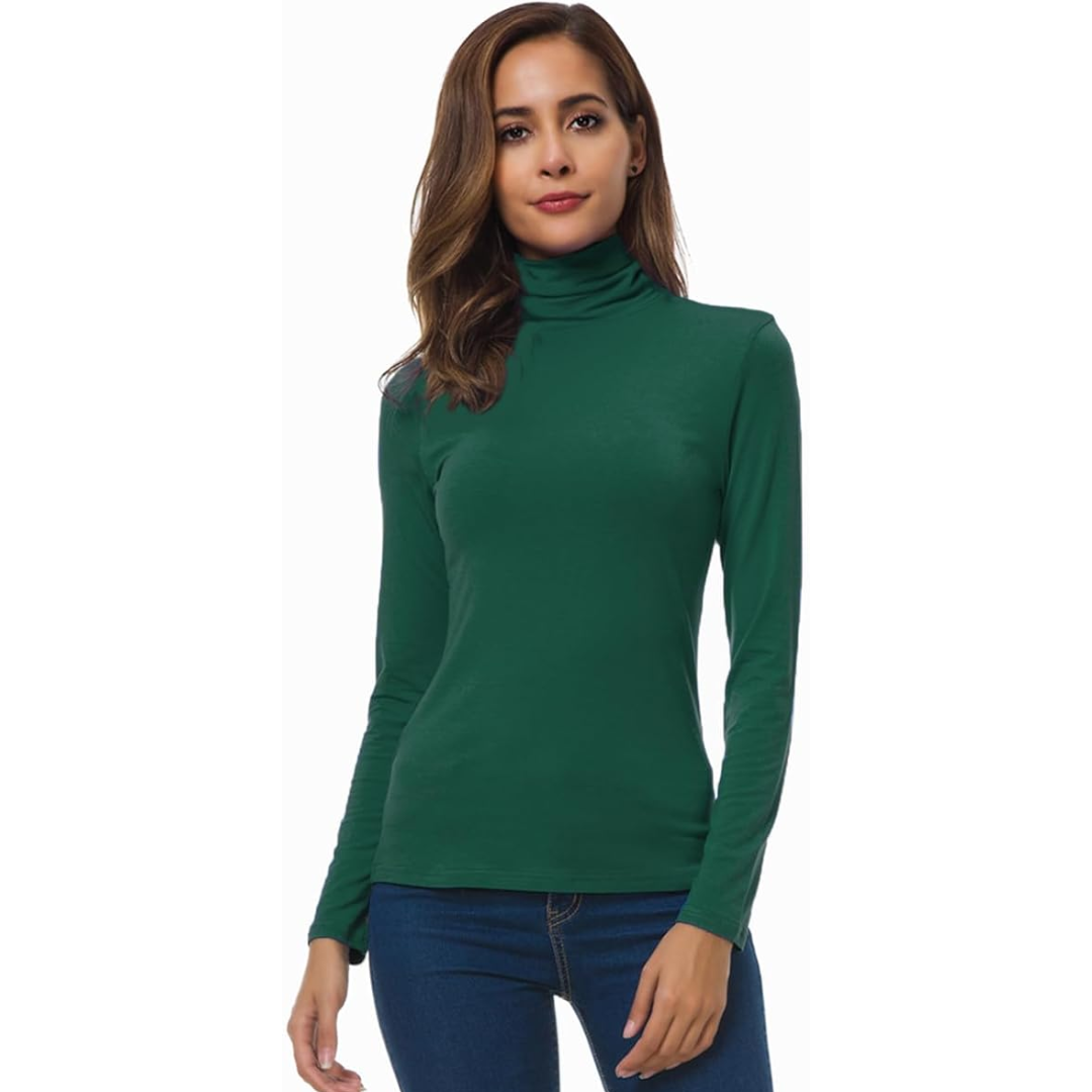 Jersey de cuello alto ajustado para mujer