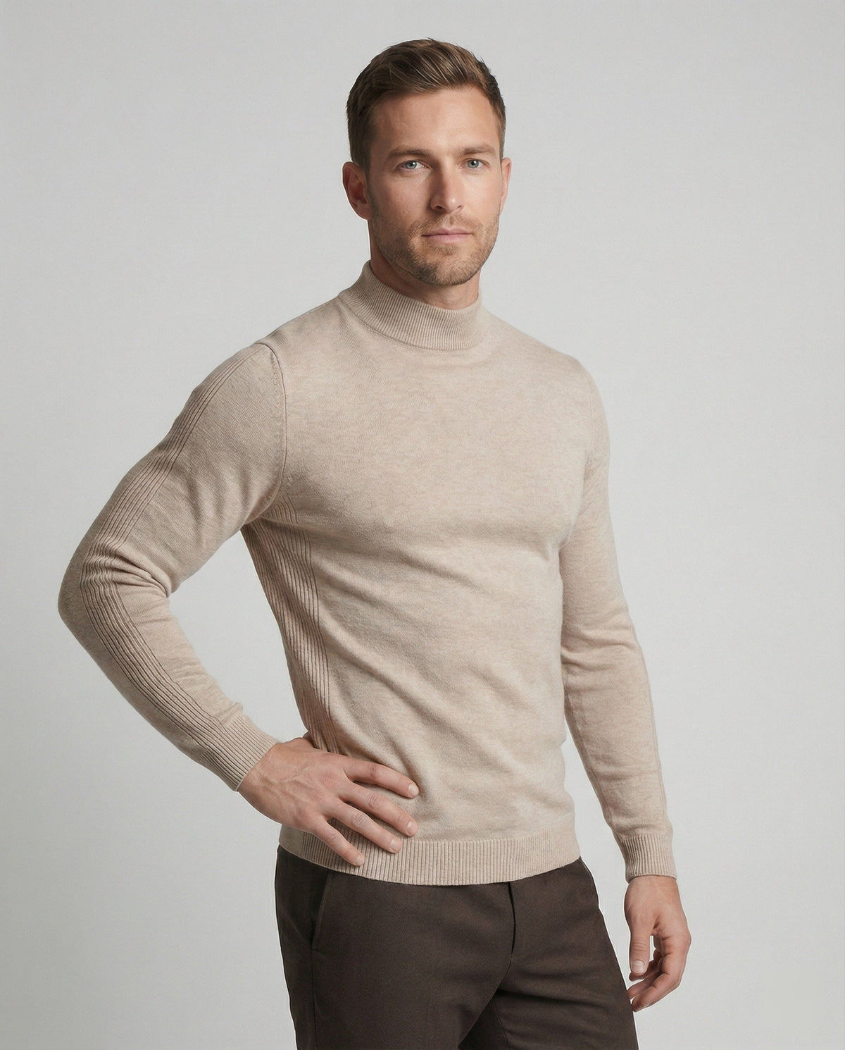 Jersey de cuello alto de lana merina