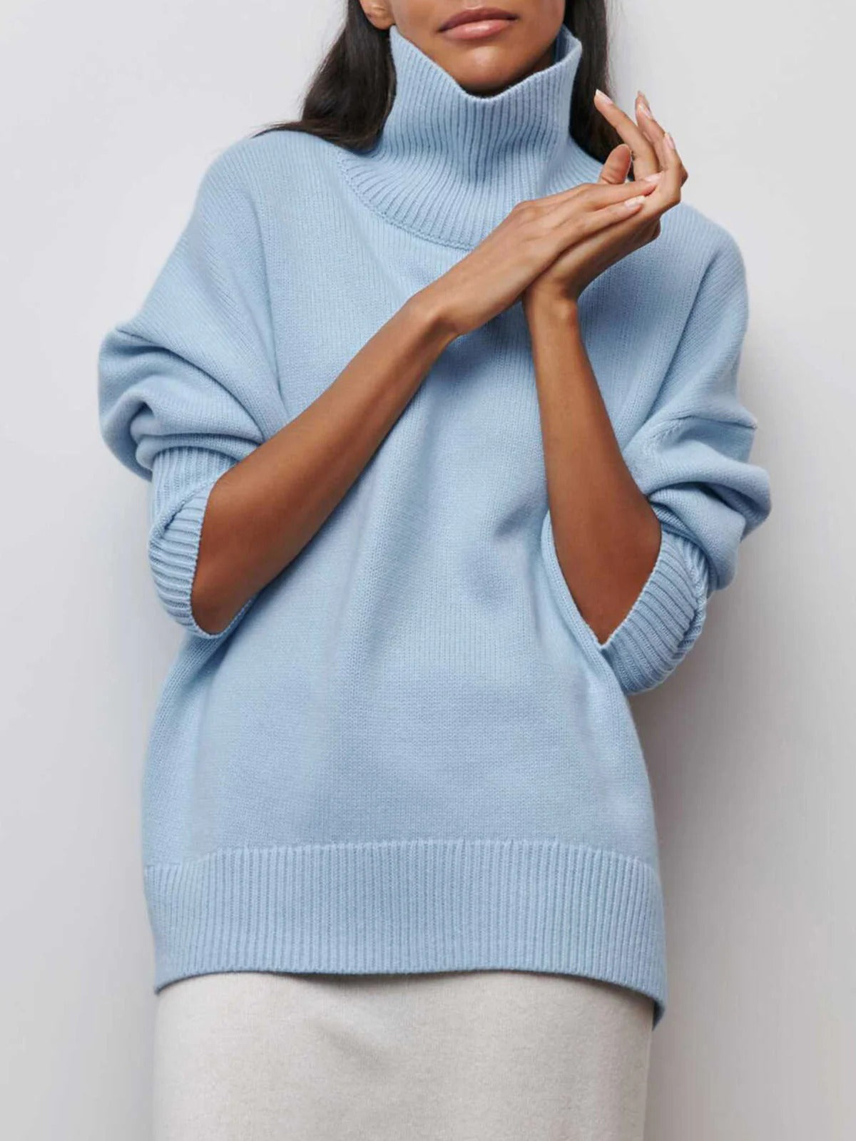 Jersey de cuello alto oversize para mujer