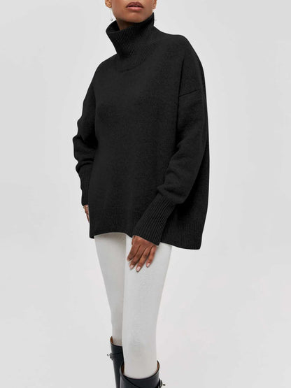 Jersey de cuello alto oversize para mujer