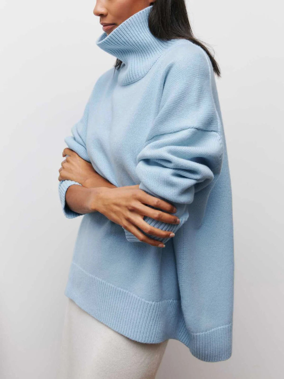 Jersey de cuello alto oversize para mujer