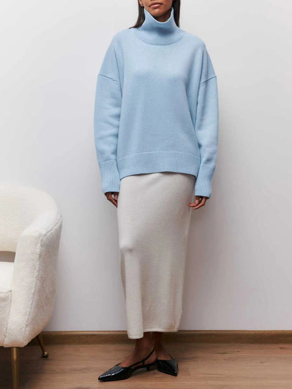 Jersey de cuello alto oversize para mujer