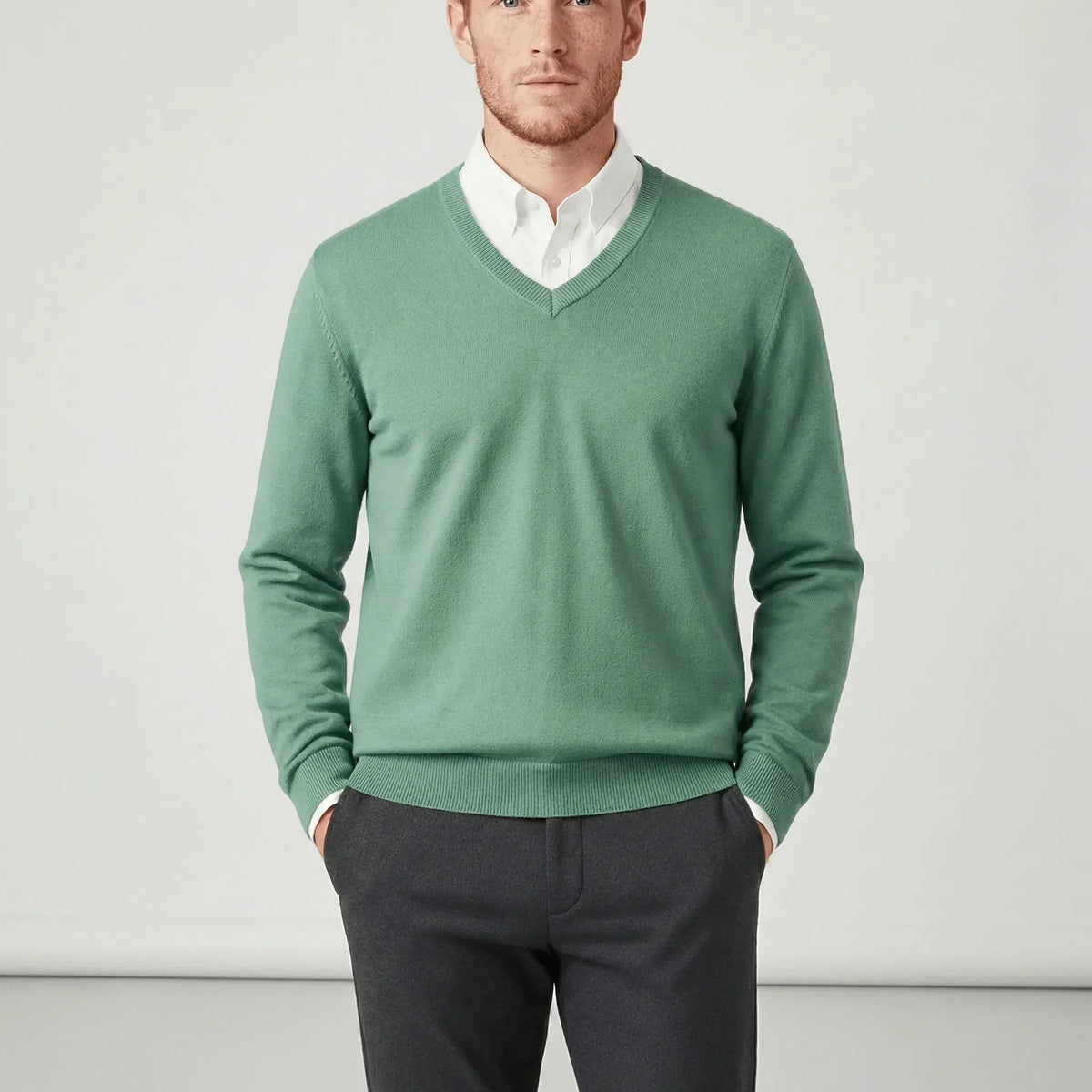 Jersey de cuello en V entallado