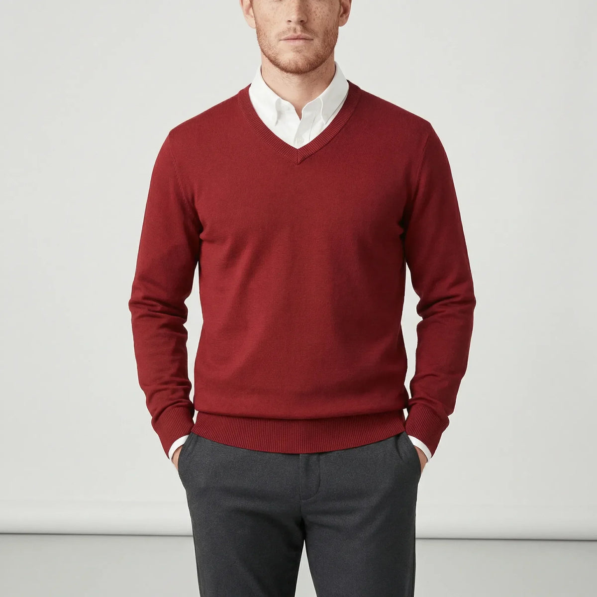 Jersey de cuello en V entallado